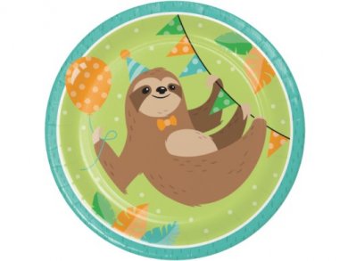 Sloth Party Large Paper Plates (8pcs)