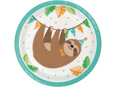 Sloth Party Small Paper Plates (8pcs)