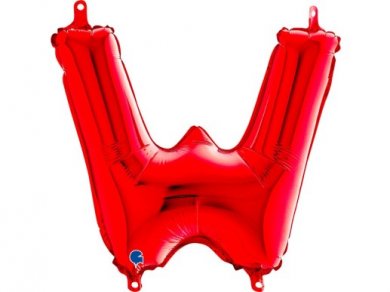 W Letter Balloon Red (35cm)