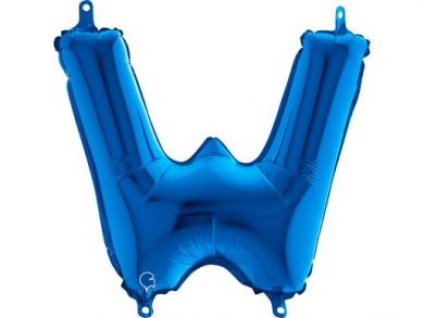 W Letter Balloon Blue (35cm)