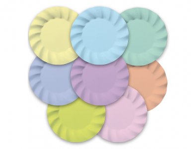 Wavy Soft Rainbow Large Paper Plates (8pcs)