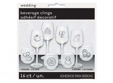 Wedding Glass Decorative Stickers (16pcs)