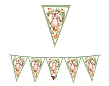 Wood Animals Γιρλάντα με Σημαιάκια (300εκ)
