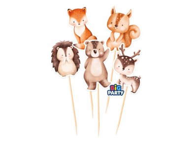 Wood Animals Decorative Picks (5pcs)