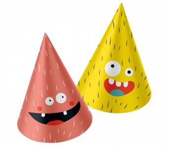 Happy Monsters Party Hats (6pcs)