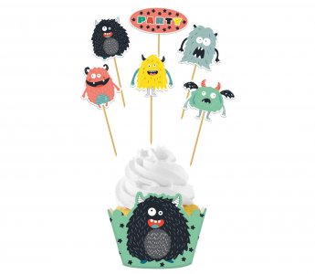 Happy Monsters Cupcake Decoration Set (12pcs)