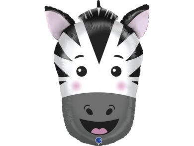 Happy Zebra Head Supershape Balloon (74cm)