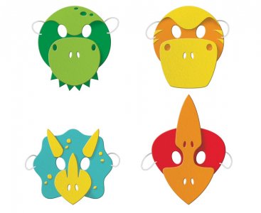 Happy Dinosaurs Foam Masks (4pcs)