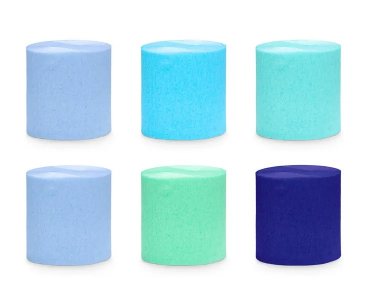 Set of Crepe Paper in Various Shades of Blue (6pcs)
