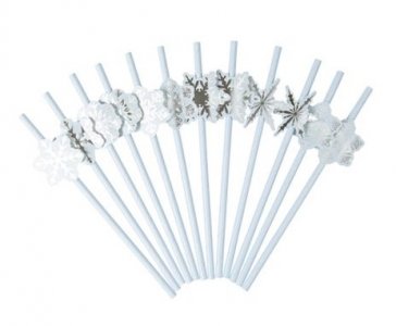Snowflakes Paper Straws (12pcs)