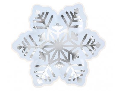 Snowflake Small Paper Plates with Silver Foiled Print (8pcs)