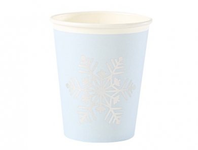 Snowflake Paper Cups with Silver Foiled Print (8pcs)