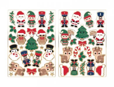 Xmas Friends Stickers with Gold Foiled Edging (50pcs)
