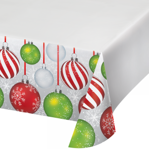Holiday Ornaments Plastic Tablecover (137cm x 259cm)