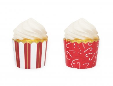 Christmas Candy Canes Decorative Cupcake Wrappers (50pcs)