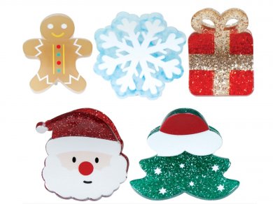 Christmas Mini Hair Clips (5pcs)