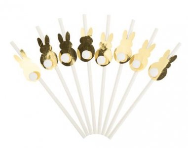 Gold Bunnies Paper Straws (12pcs)