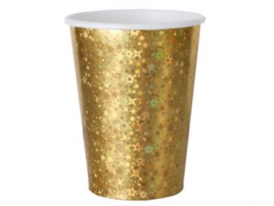 Gold Paper Cups with Holographic Print (10pcs)