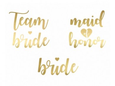 Gold Tattoos Team Bride 12pcs