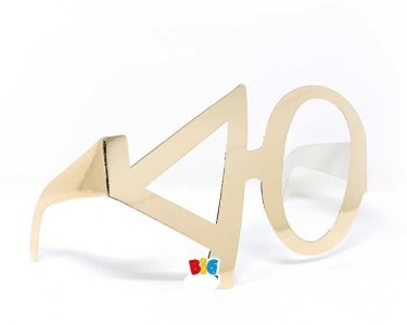 Gold Paper Glasses with Number 40 (6pcs)