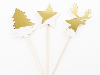 Gold Christmas Decorative Picks (8pcs)