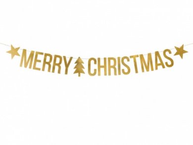 Gold Merry Christmas Letter Banner (150cm)