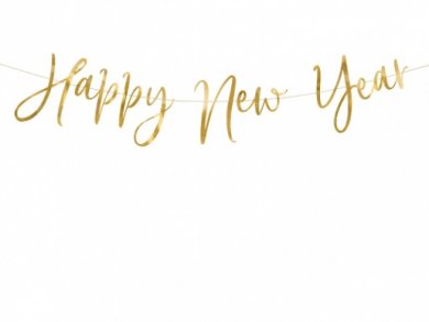 Χρυσή Γιρλάντα Καλλιγραφικά Γράμματα Happy New Year (2μ)