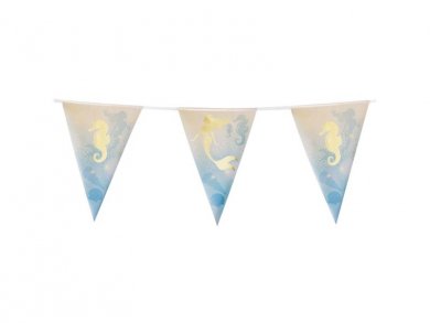 Flag Bunting Gold Mermaid and Sea Horse 4m