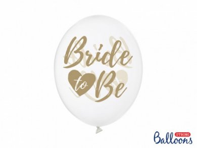 Gold Bride to Be Clear Latex Balloons (6pcs)