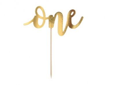 Gold One Cake Topper (19cm)