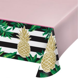 Gold Pineapple Plastic Tablecover