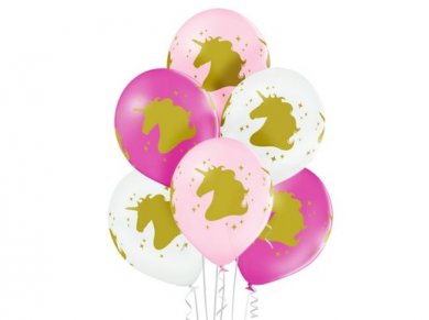 Gold Unicorn Latex Balloons (6pcs)