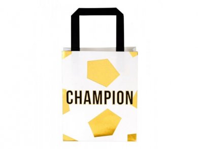 Gold Soccer Champion Paper Party Bags 6/pcs