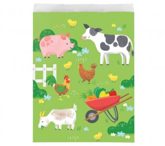 Farm Animals Paper Party Bags (8pcs)