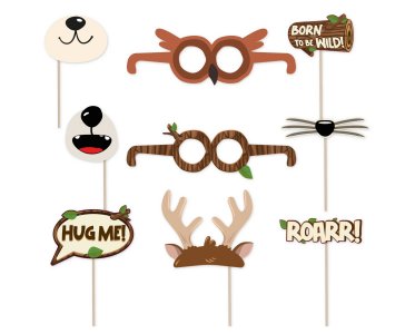 Forest Animals Photo Booth Props (9pcs)