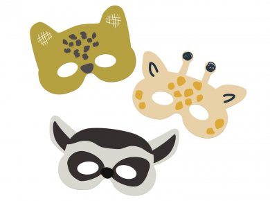 Zoo Party Χάρτινες Μάσκες (6τμχ)