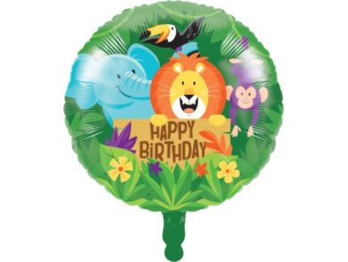 Jungle Safari Happy Birthday Foil Balloon (45cm)
