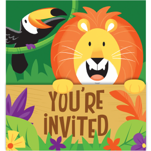 Jungle Safari Party Invitations (8pcs)