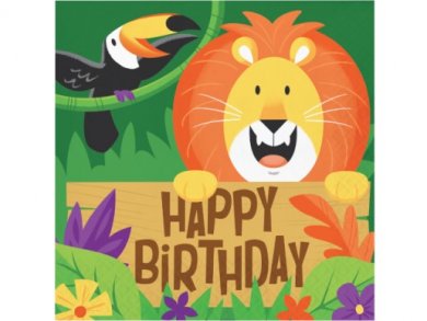 Jungle Safari Luncheon Happy Birthday Napkins (16pcs)