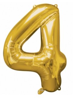 Supershape Μπαλόνι Αριθμός 4 Χρυσό (100εκ)