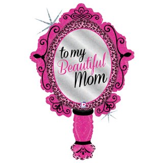 Mirror Fucshia Foil Balloon To my Beautiful Mom