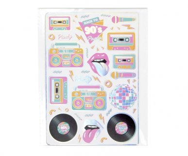 90's Party stickers 100pcs