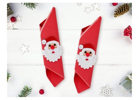 Santa napkin rings for Christmas table decoration
