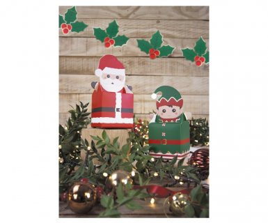 Treat boxes for Christmas with Santa and Elf theme
