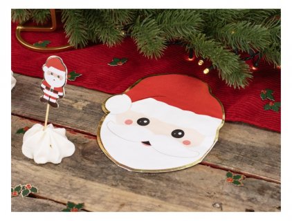 Deluxe napkins in the shape of Santa head for Christmas