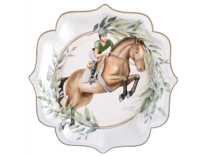 Champion horse large paper plates 10pcs