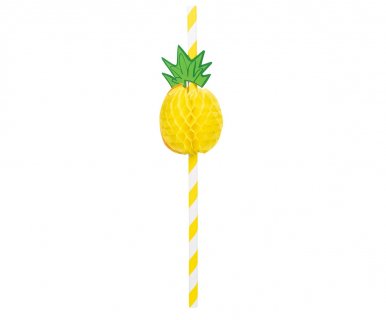 Pineapple yellow paper straws