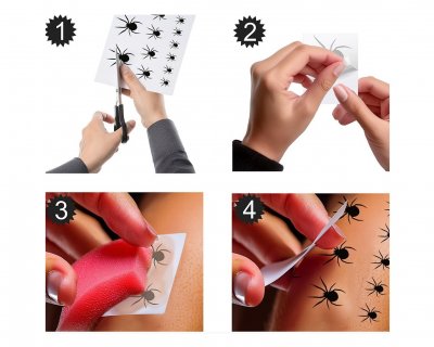 Temporary tattoos with spider design