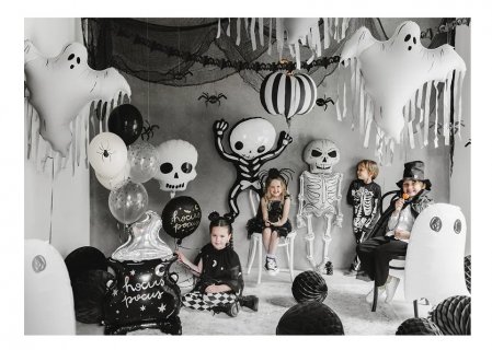 Set of printed latex balloons with Spider design for a Halloween theme party
