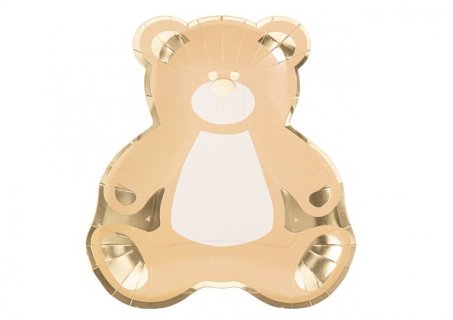 Teddy bear shaped paper plates 8pcs